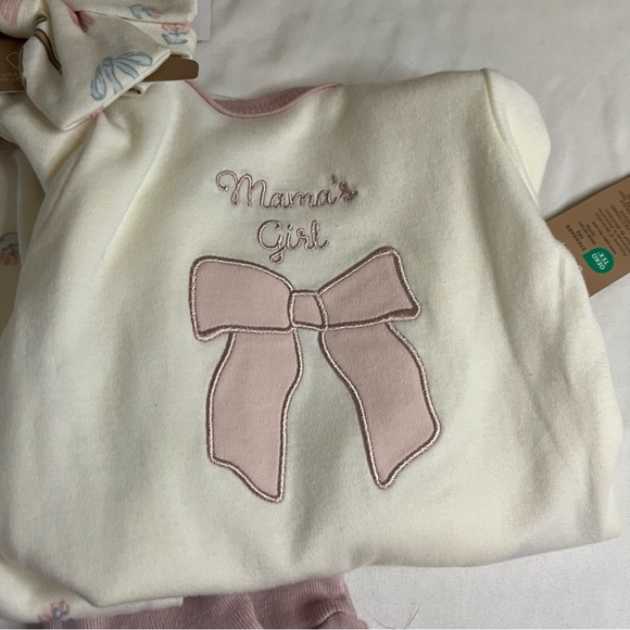 Chick Pea Pink and Cream Pajama Set for Kids - Picture 3 of 5